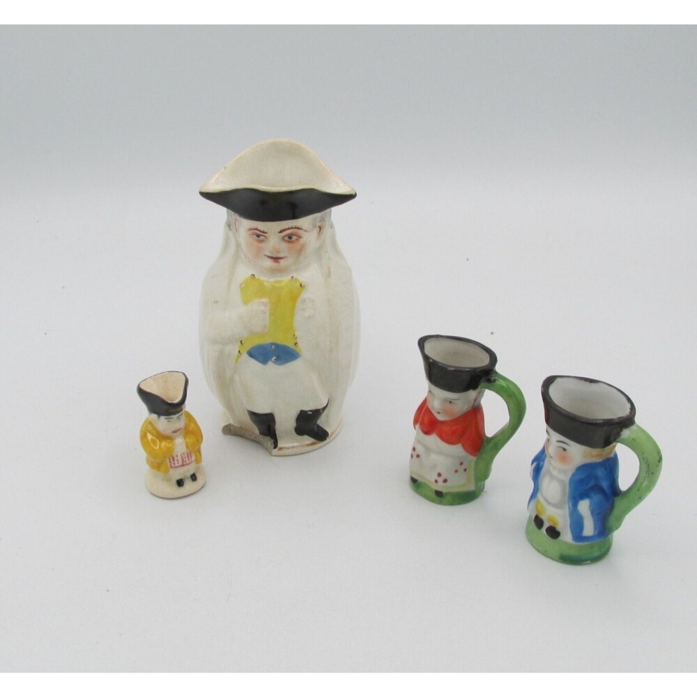 Vintage Toby Character Creamers England Alfred Evans Occupied Japan Lot of 4